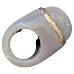 Sanalitro Grey Agate Cabochon Ring