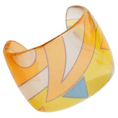 Bracciale Bangle in resina acrilica Sanalitro Milano con sciarpa di seta pastello