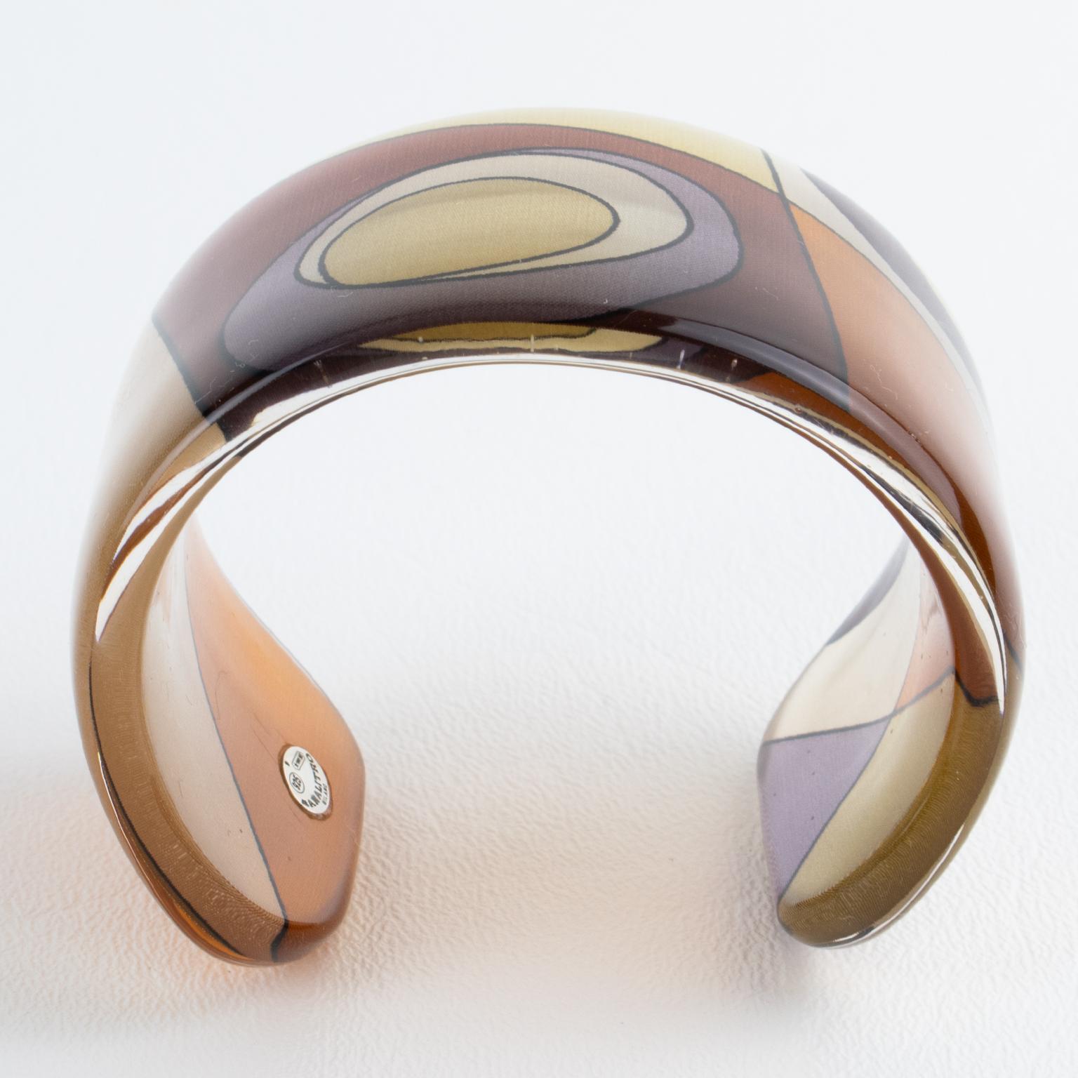 Bracciale Bangle in lucite Sanalitro Milano con sciarpa di seta Revival anni '70 in vendita 6