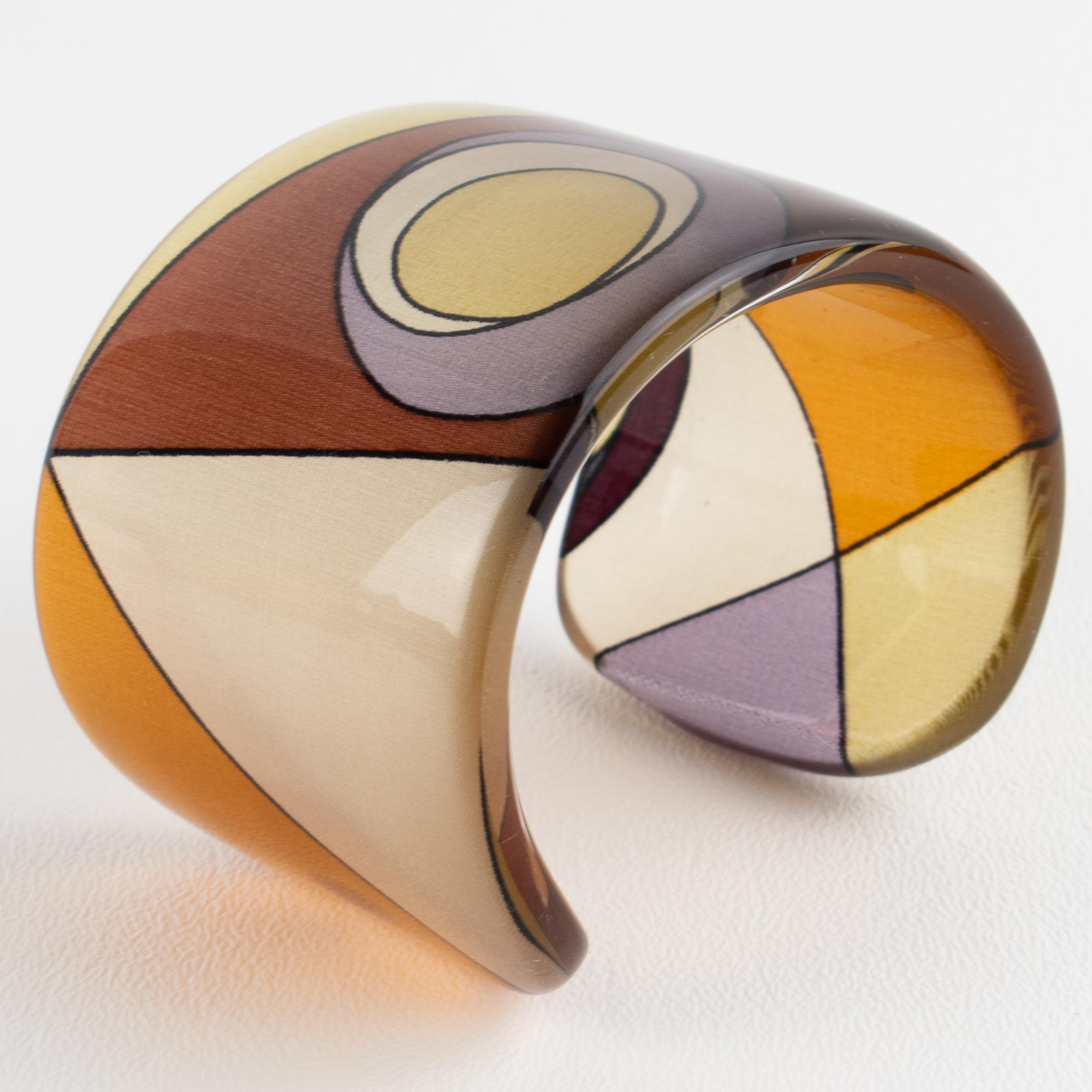 Bracciale Bangle in lucite Sanalitro Milano con sciarpa di seta Revival anni '70 in vendita 1