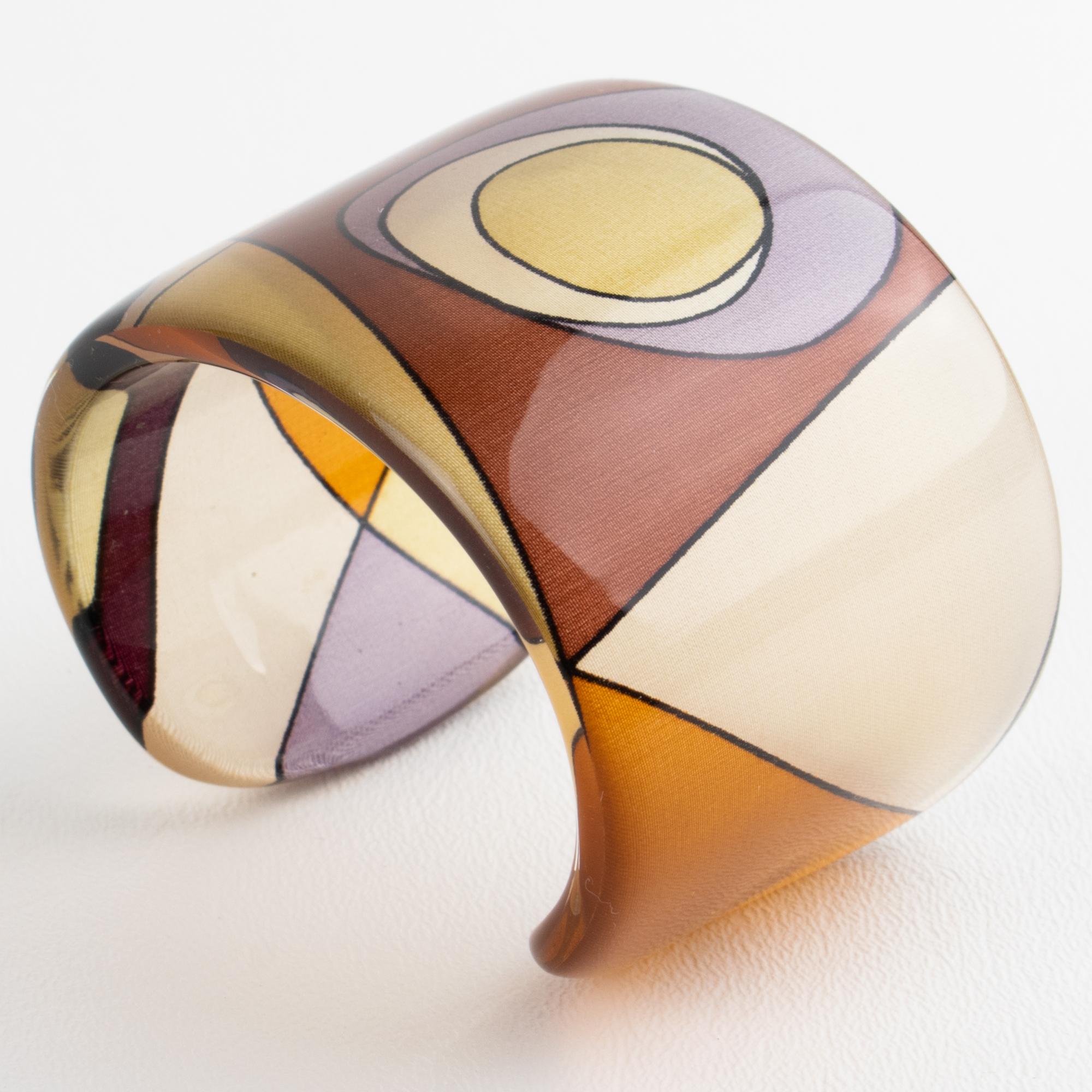 Bracciale Bangle in lucite Sanalitro Milano con sciarpa di seta Revival anni '70 in vendita 2