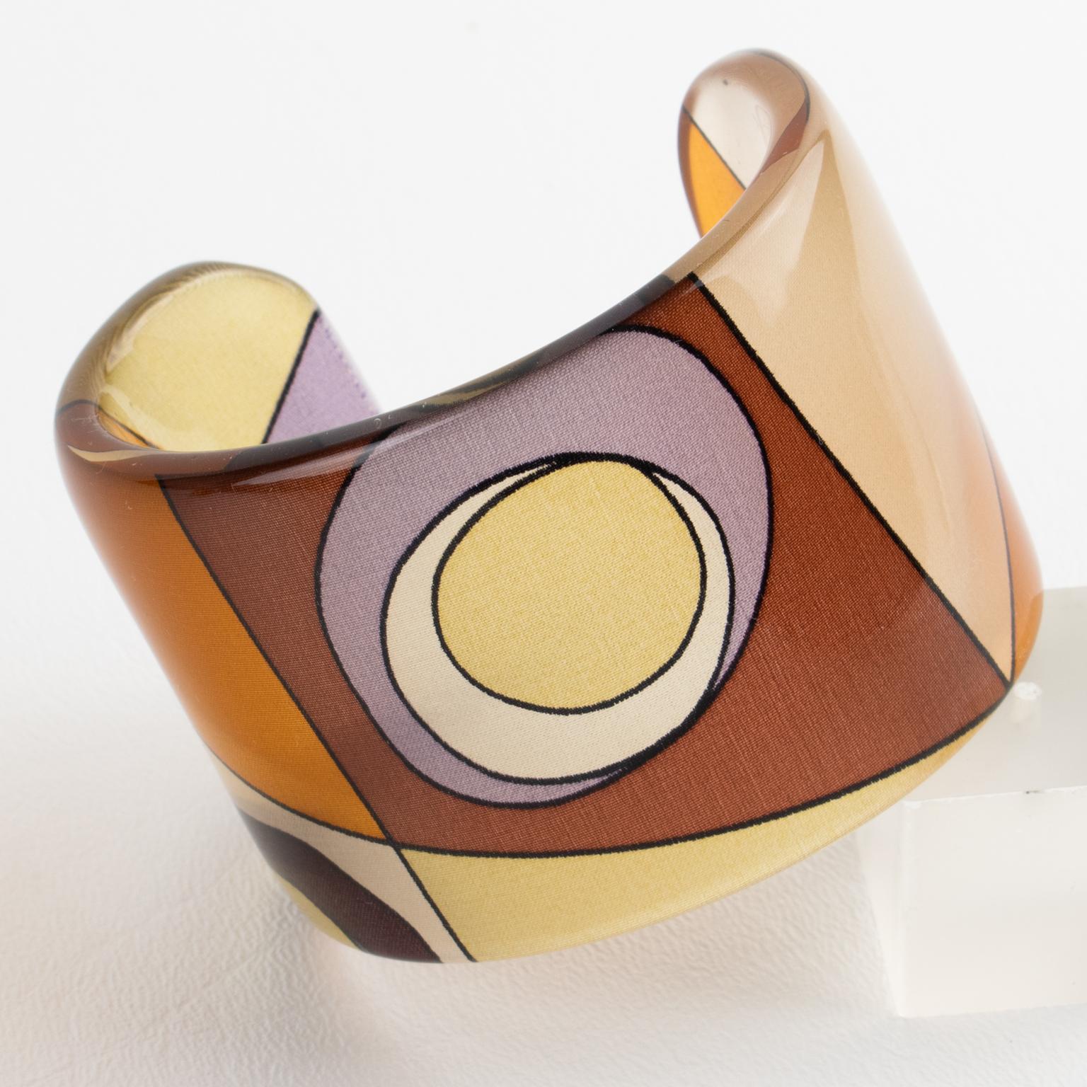 Bracciale Bangle in lucite Sanalitro Milano con sciarpa di seta Revival anni '70 in vendita 3