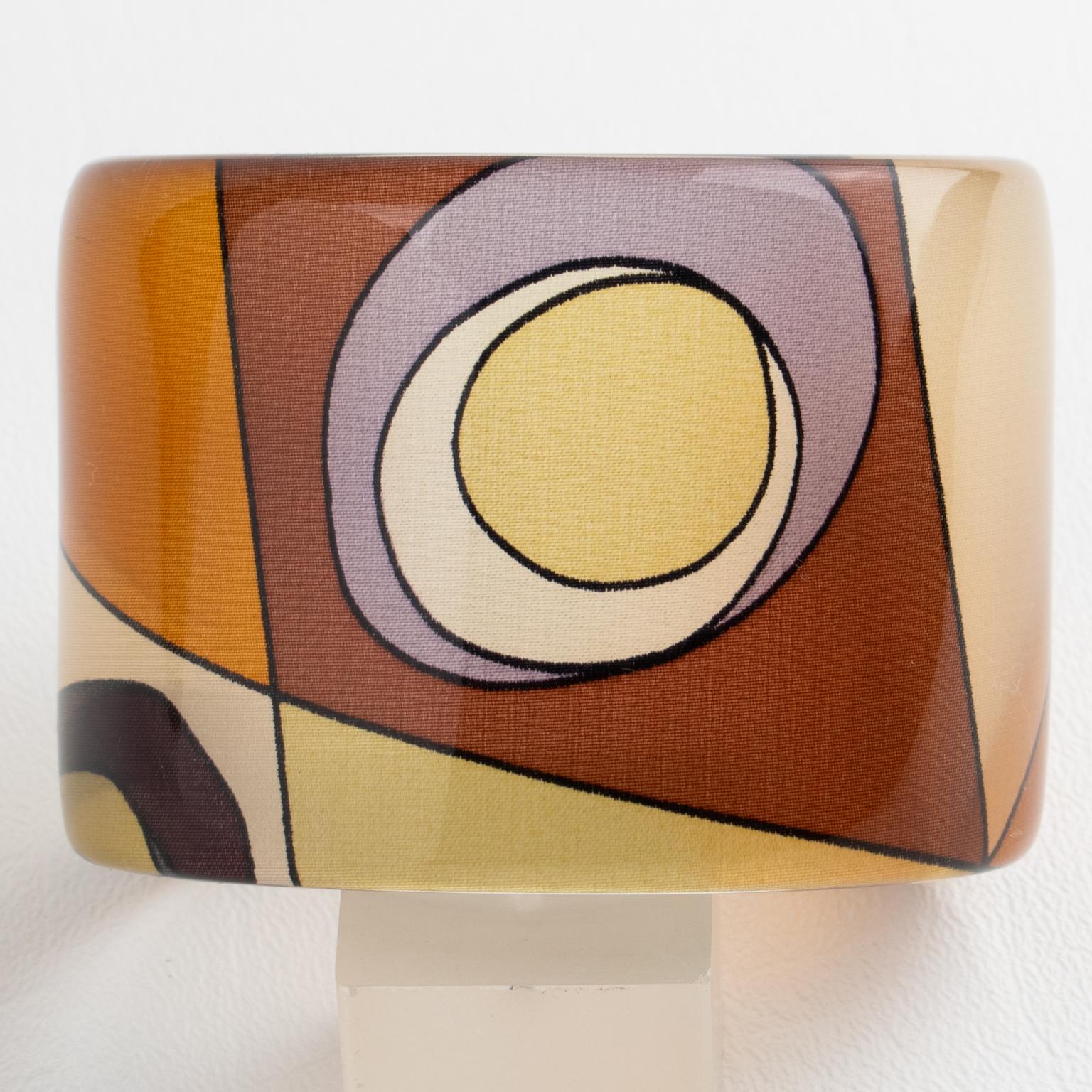 Bracciale Bangle in lucite Sanalitro Milano con sciarpa di seta Revival anni '70 in vendita 4
