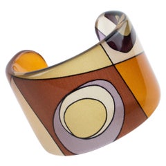 Bracciale Bangle in lucite Sanalitro Milano con sciarpa di seta Revival anni '70