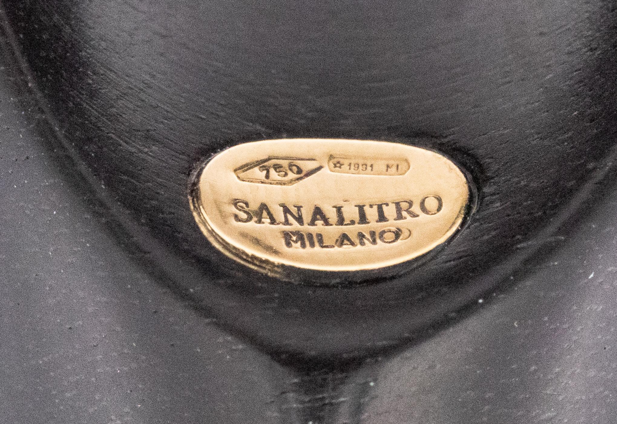 Sanalitro Milano Holz-Cocktailring, 18 Karat Gold 31.61 Karat in Diamant, seltener Citrin Damen