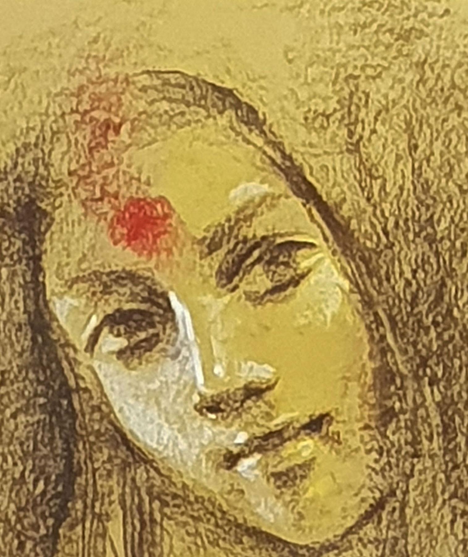 Painting of Woman as Devi-Goddess, Traditional Bengal By Indian Art 