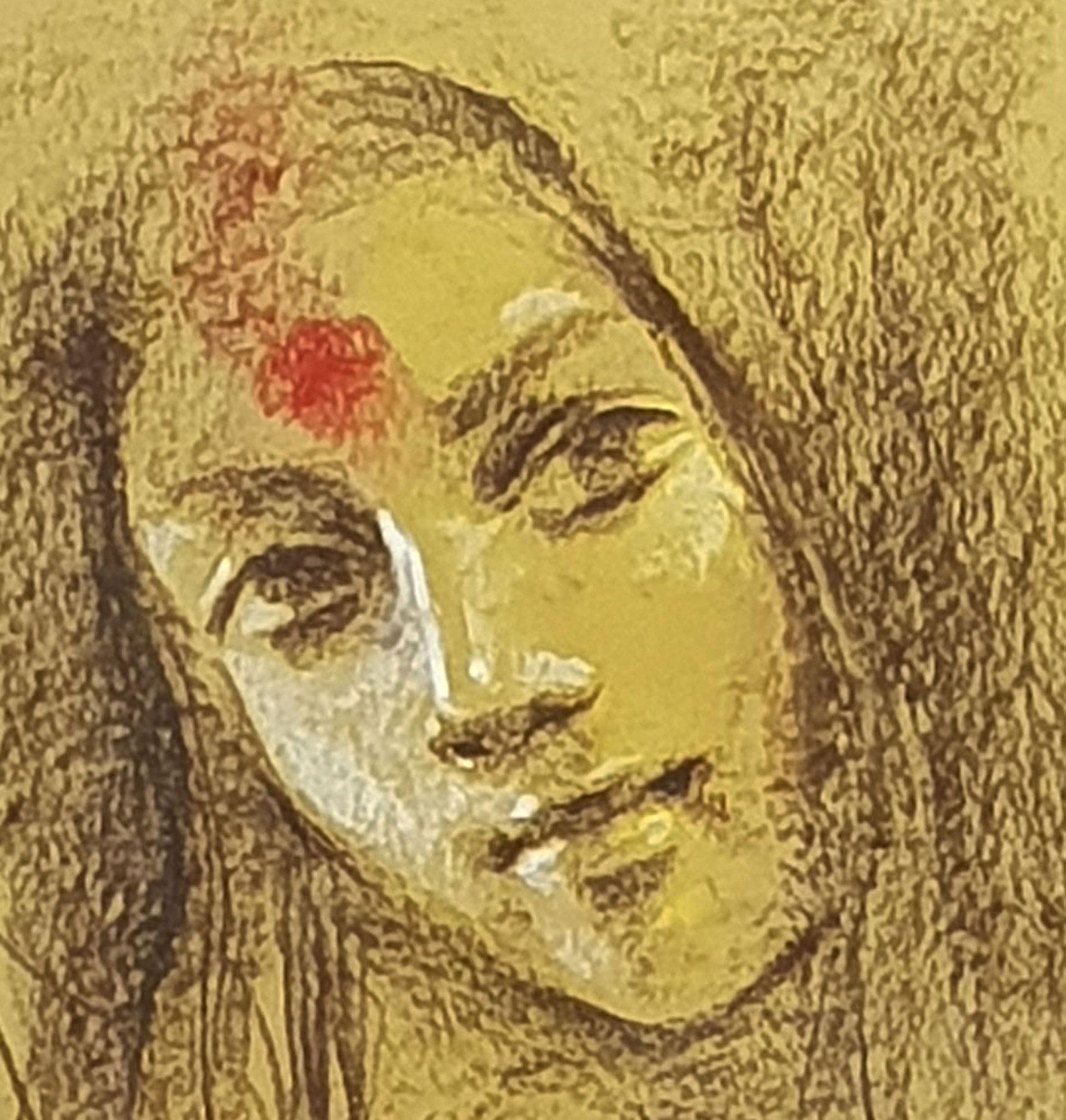 Painting of Woman as Devi-Goddess, Traditional Bengal By Indian Art 