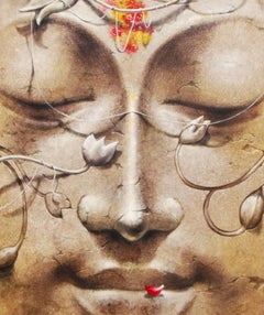 Yug-Purush, Buddha, Enlightened Man, Acrylic by Indian Visual Artist "In Stock"