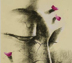 Yugpurush, Buddha, Conte & Dry Pastel on Paper, by Indian Artist "In Stock"