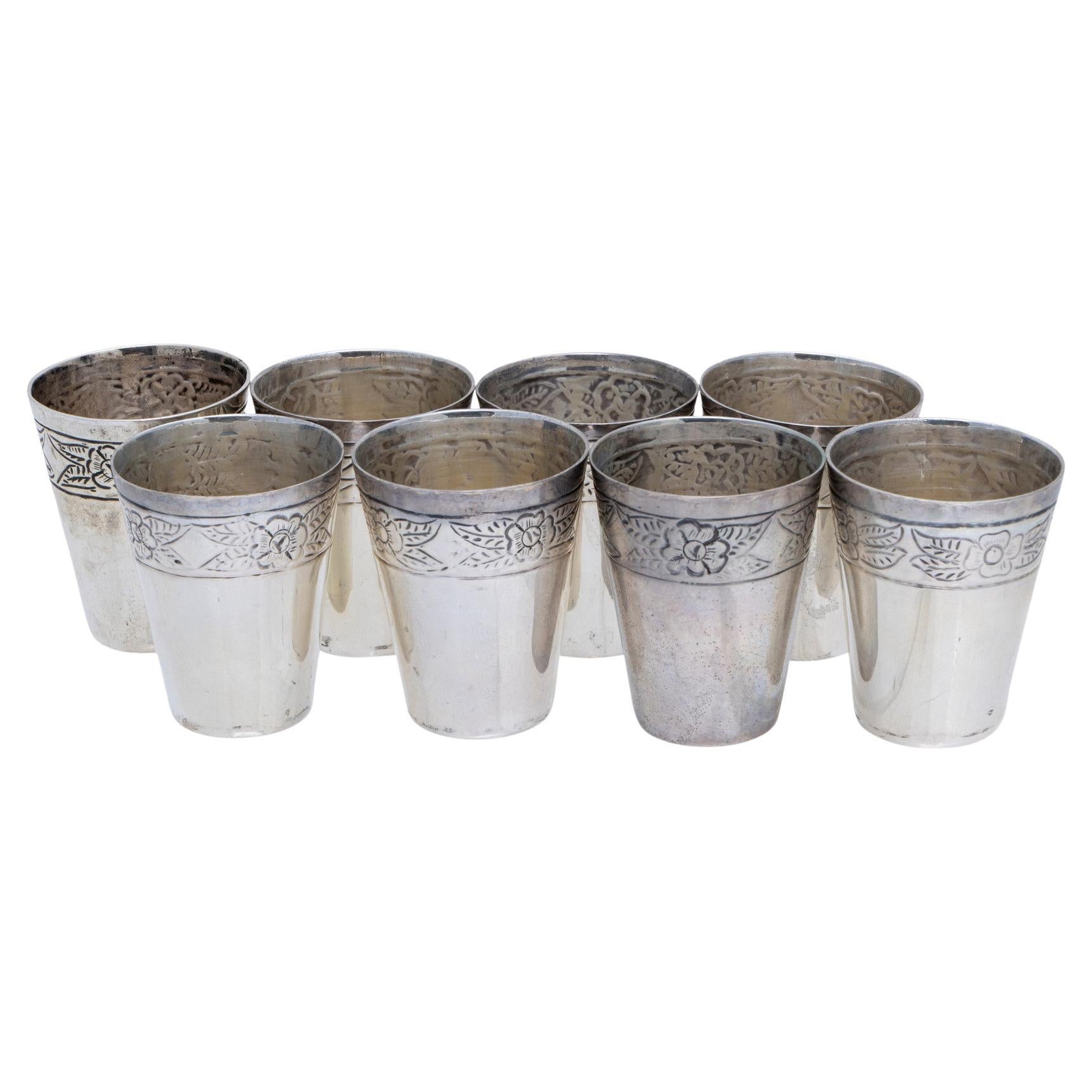 Sanborns Mexico Sterling Silver Shot Glass Set For Sale