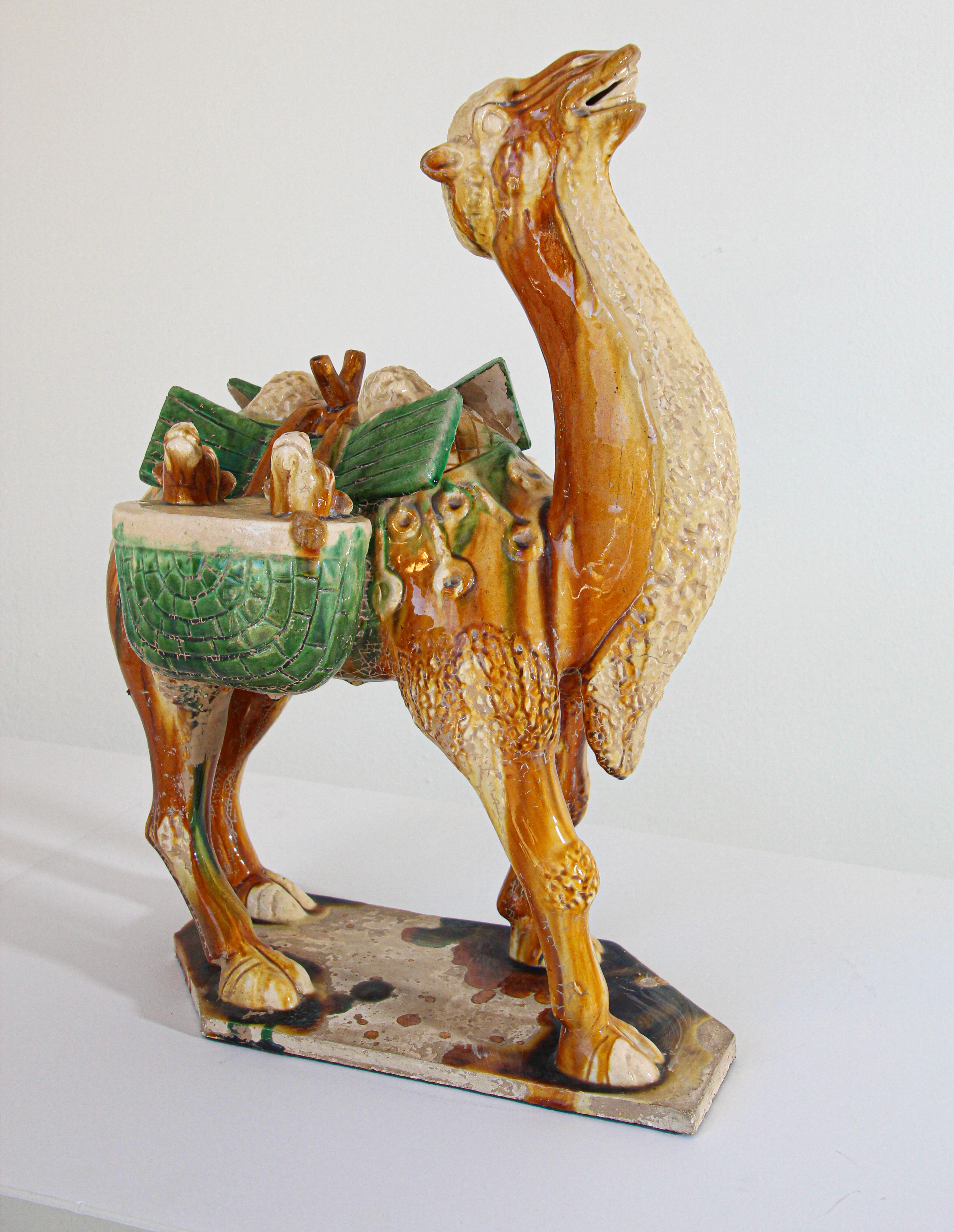SanCai Glazed Figure of a Camel Chinese Tang Dynasty Style For Sale 6