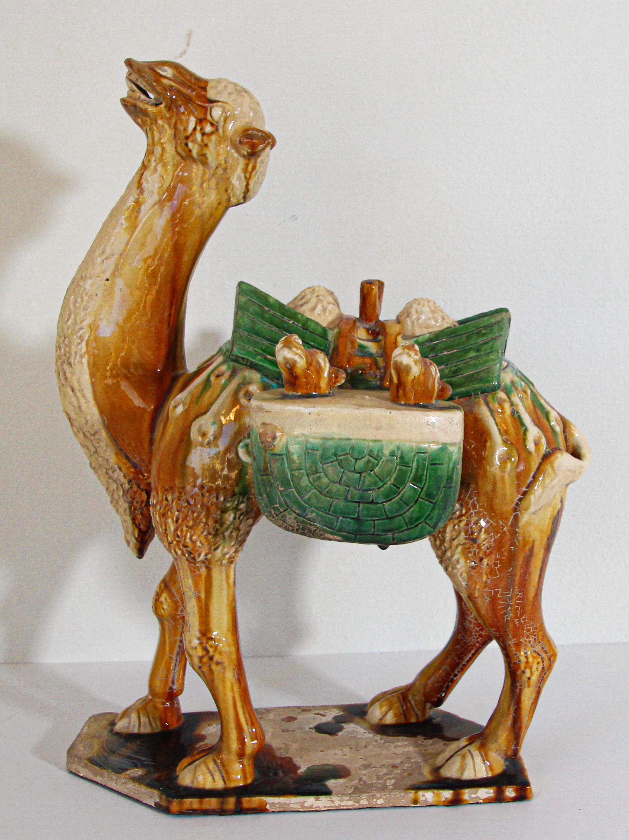 SanCai Glazed Figure of a Camel Chinese Tang Dynasty Style For Sale 12