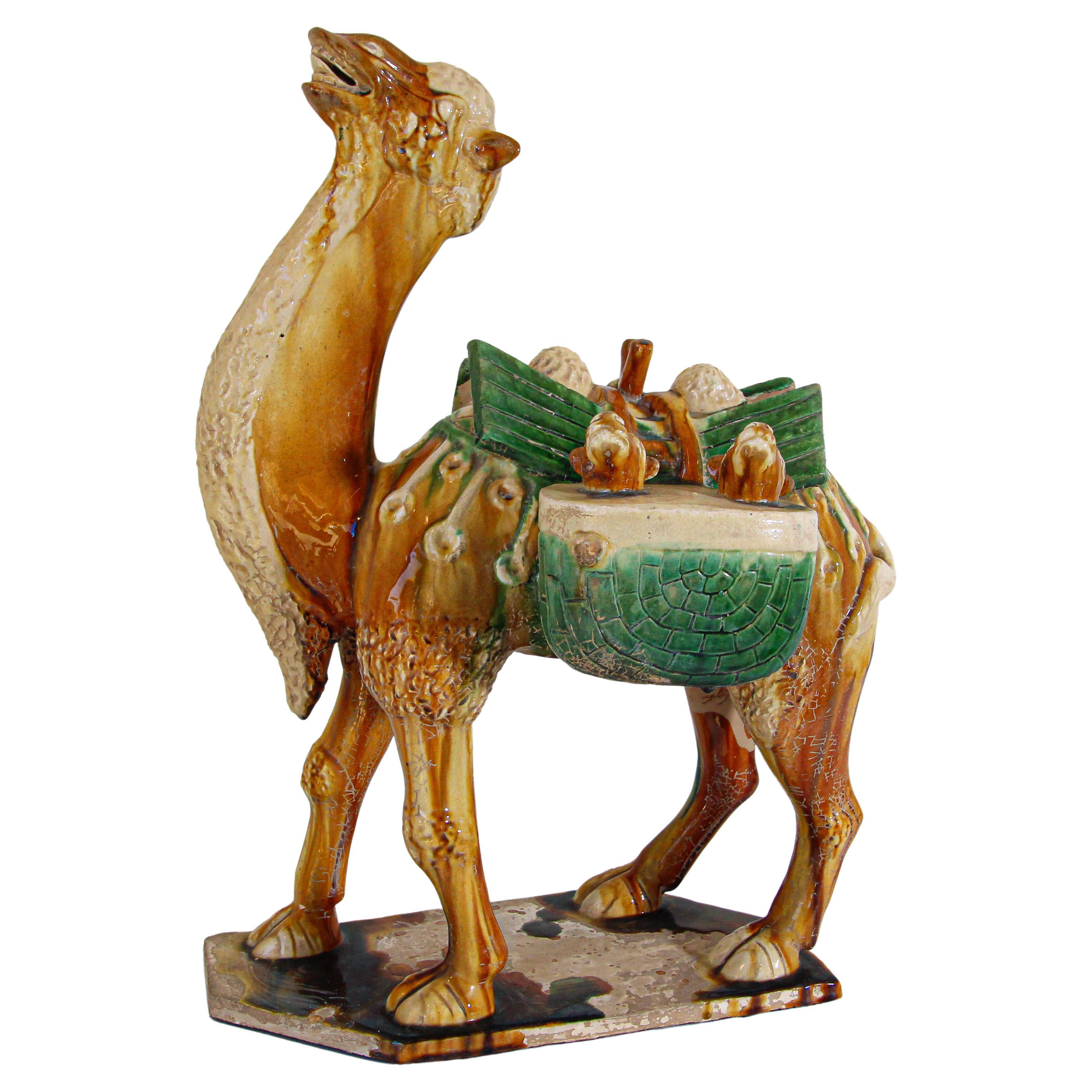 SanCai Glazed Figure of a Camel Chinese Tang Dynasty Style