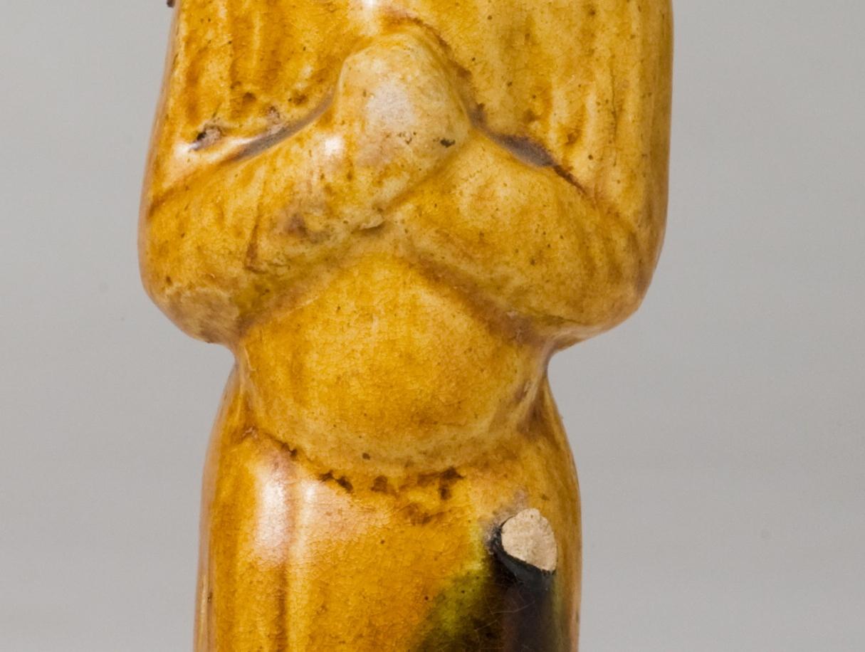 18th Century and Earlier Sancai-Glazed Pottery Figure Of An Official, Tang Dynasty For Sale