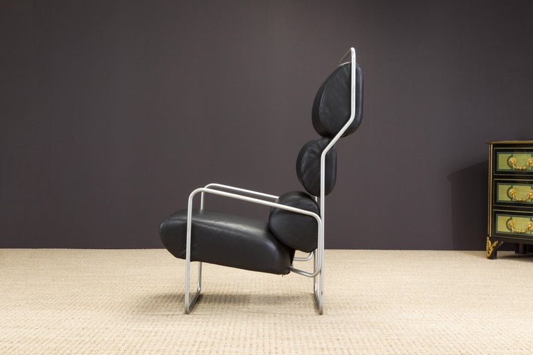'Sancarlo' Leather Lounge Armchair by Achille Castiglioni for Driade, circa 1982 For Sale 1