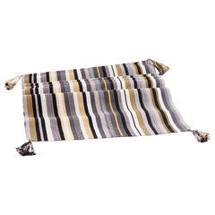 SanCri Handmade Cotton Table Runner, Black Stripe w/ Yellow