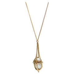 Sanct Desiderata Pearl Urn Necklace in 14 Karat Gold