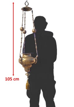 Sanctuary Lamp - Lantern H105 cm, made of bronze, Probably 17th Century