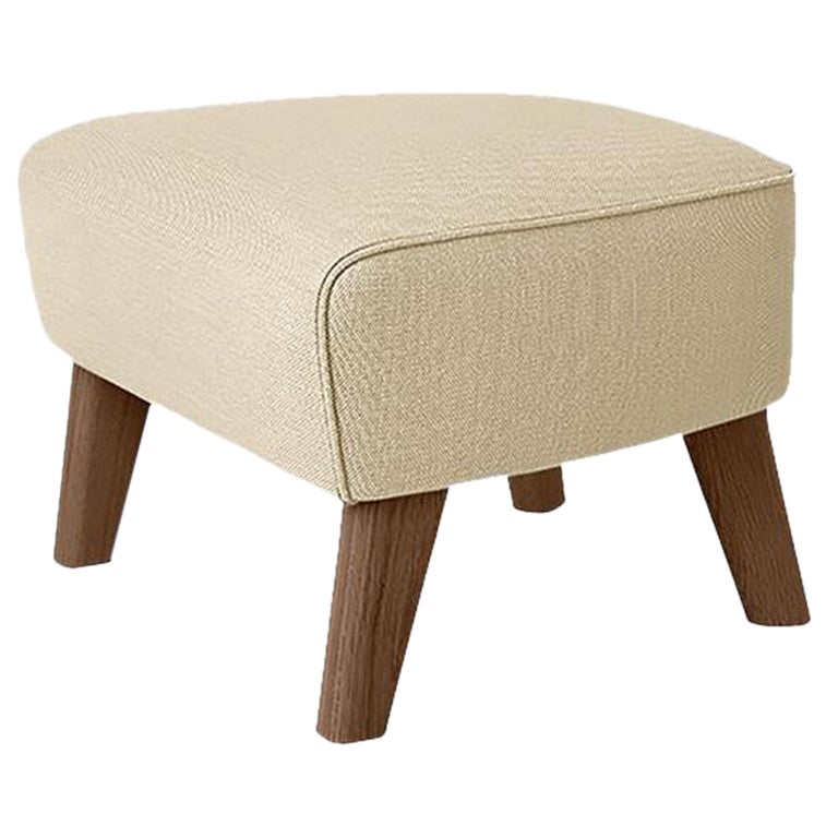 Sahco Zero Fußhocker aus Sand und geräucherter Eiche von Lassen im Angebot