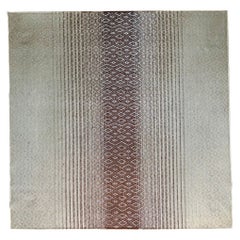 Sand Beige and Garnet Natural Fiber with Tin Handcrafted Area Rug 6'7"x9'10"