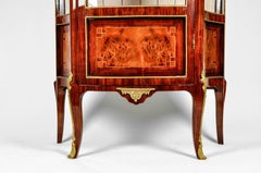 Sand Burl Wood Mahogany Hutch Cabinet / Vitrine