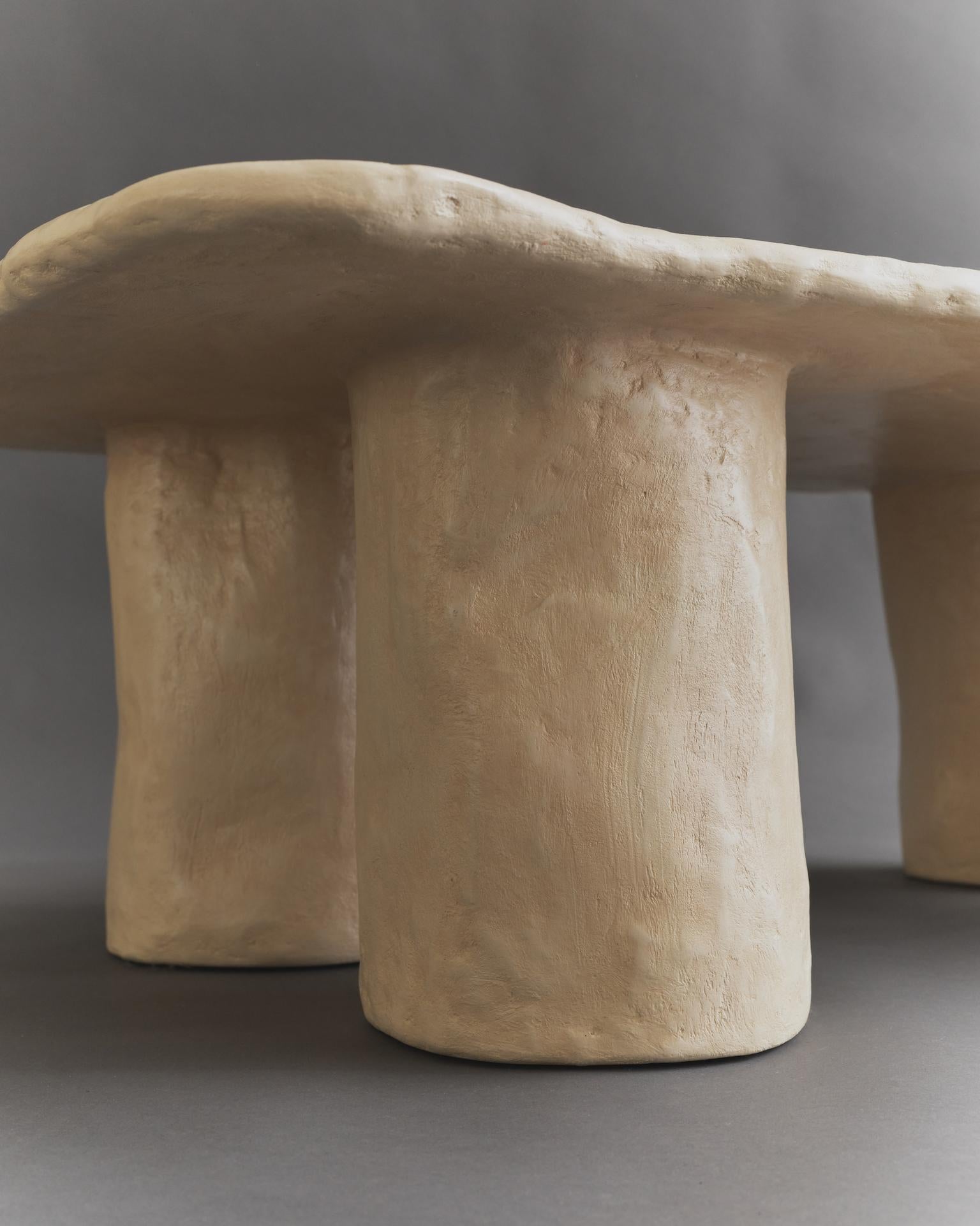 Contemporary Sand Limestone Plaster Coffee Table  For Sale