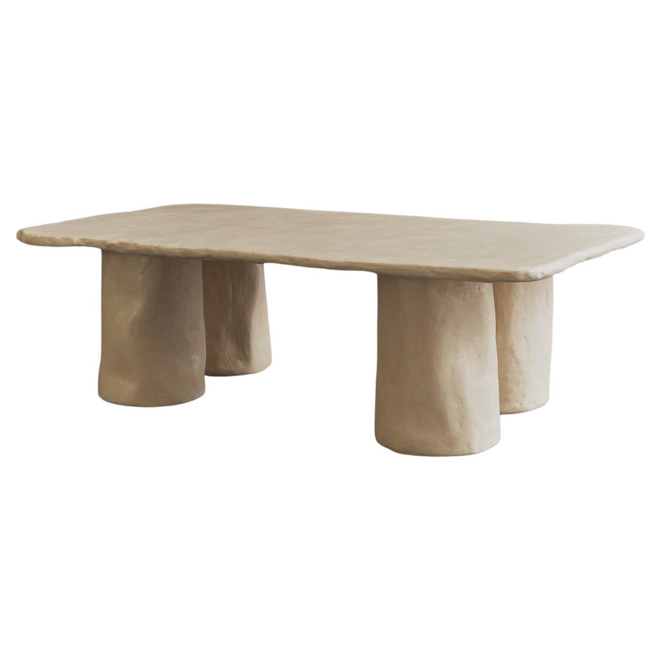 Sand Limestone Plaster Coffee Table  For Sale