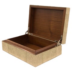 Sand Color Shagreen and Walnut Box