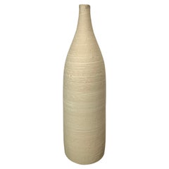Sand Color Textured Stoneware Small Lip Opening Vase, Germany, Contemporary