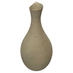 Sand Color Textured Stoneware Vase, Germany, Contemporary