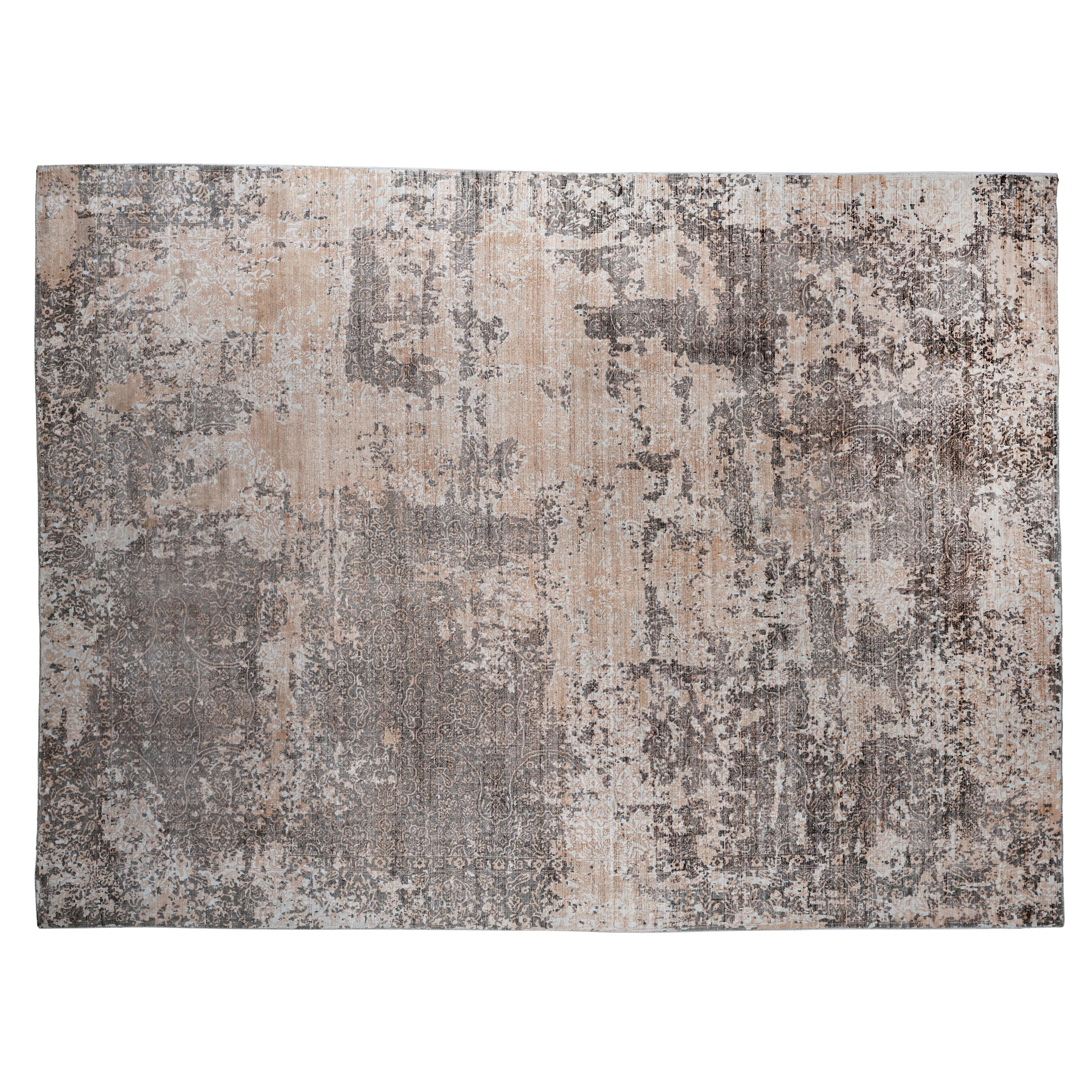 Sand Colored Abstract Design Hand Loomed Area Rug