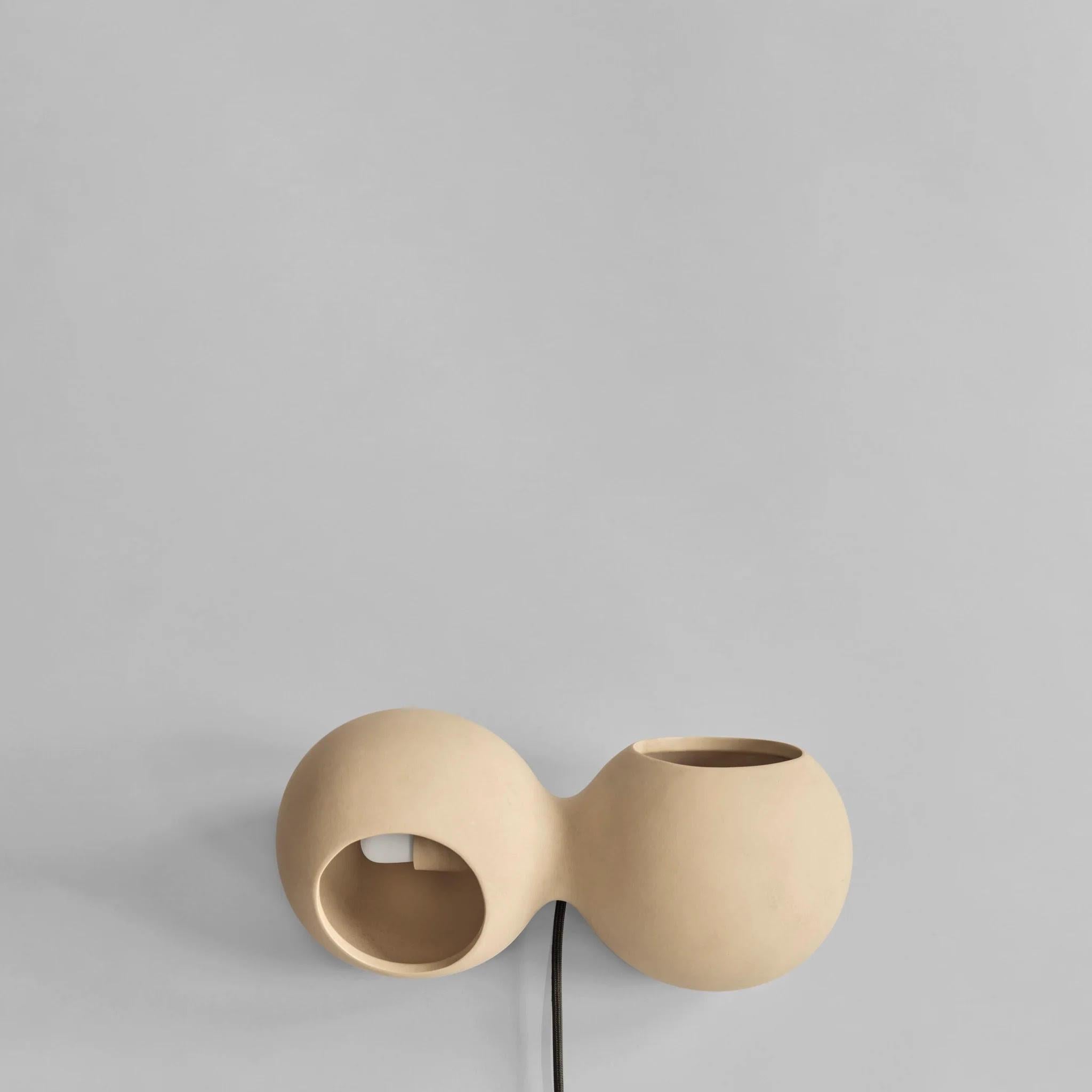 French Sand-Coloured Ceramic Wall Lamp, Contemporary work. For Sale