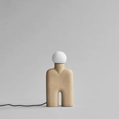 Sand Coloured Table Lamp, Ceramic, Contemporary Work.