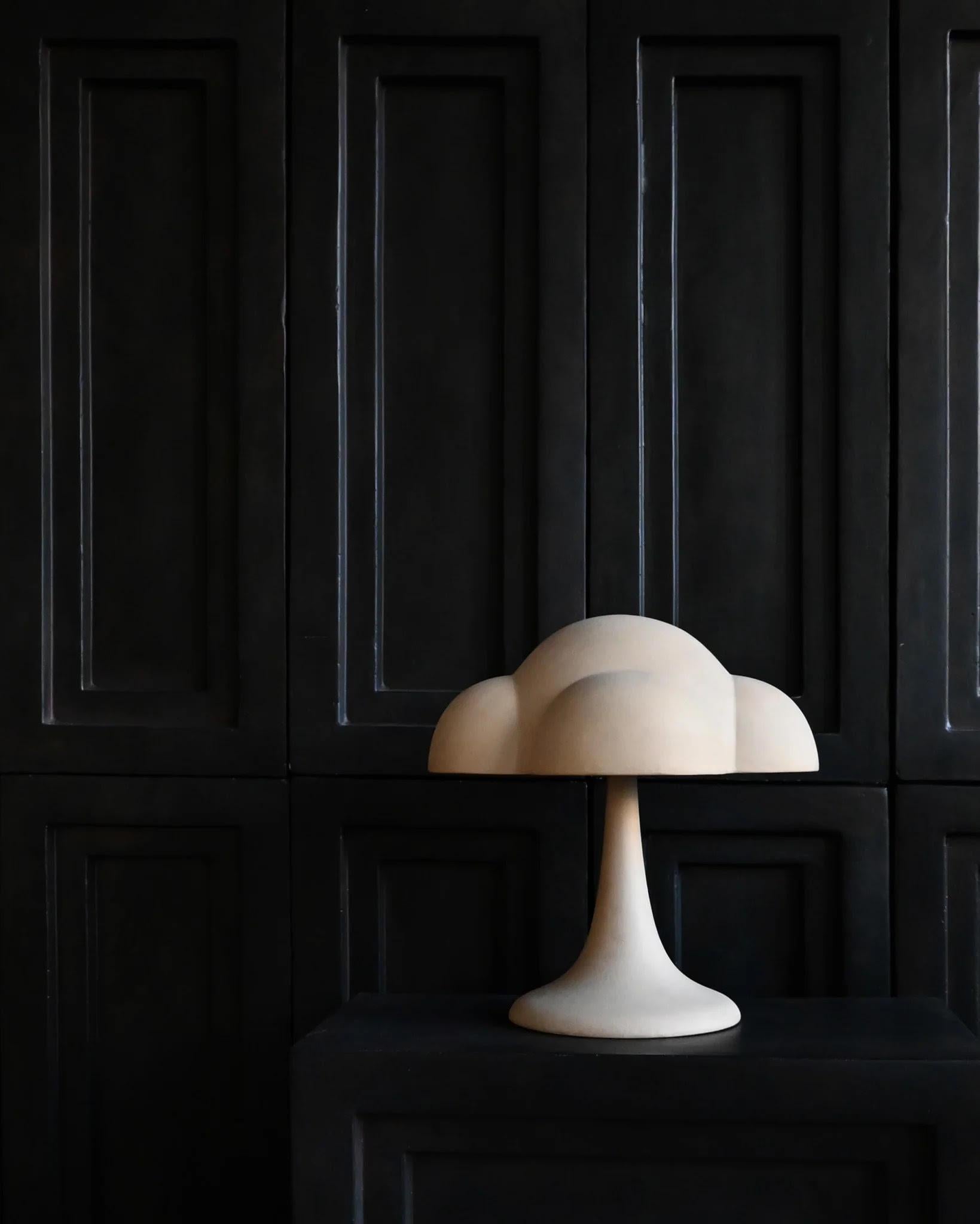 Modern Sand-Coloured Table Lamp, Ceramic, Contemporary Work. For Sale