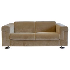 Sand Coloured Two-Seat Sofa D120 by Valeria BORSANI and Alfredo BONETTI, TECNO 1