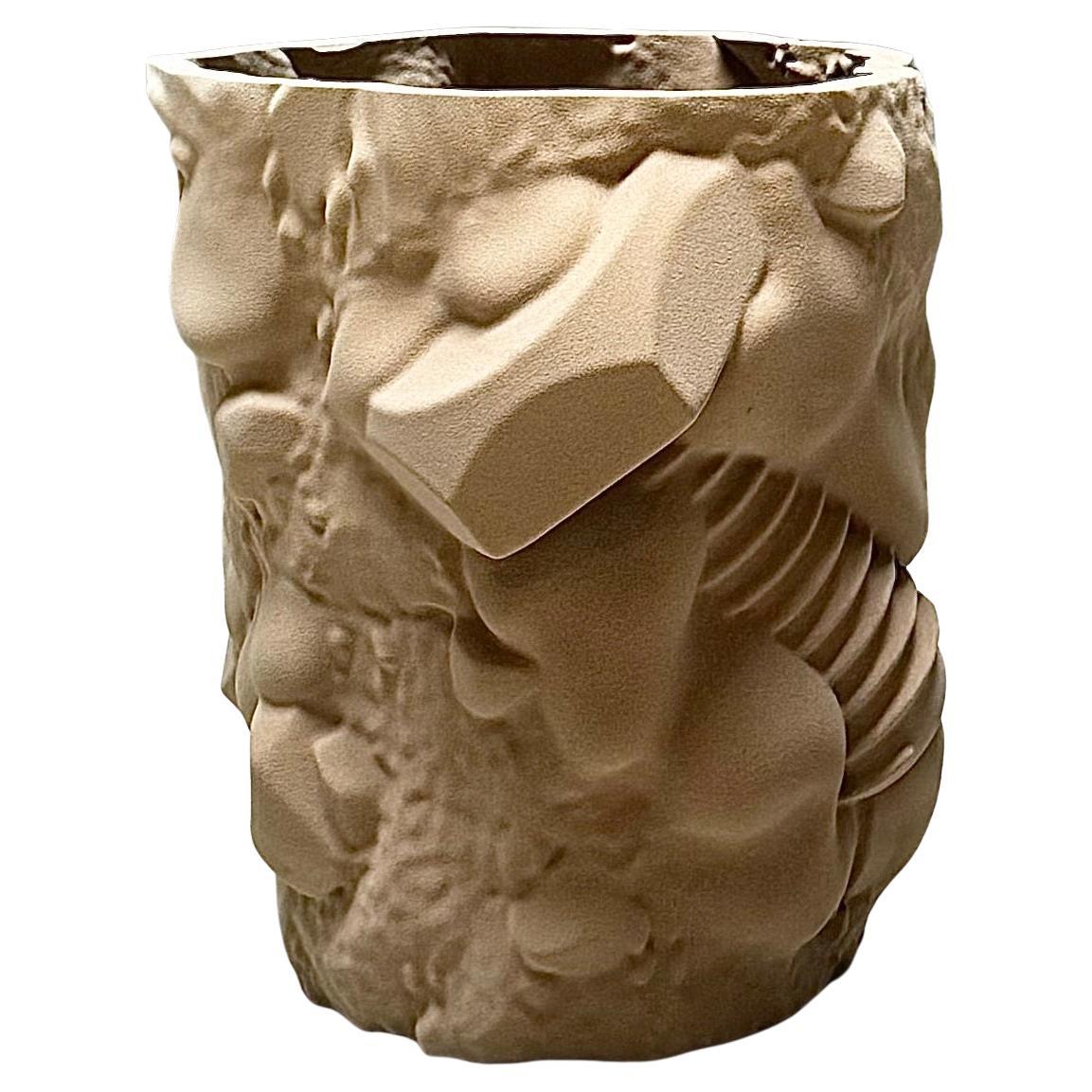 Sand Container Large Sculptural Planter in Quartz Sand by Jacob Egeberg