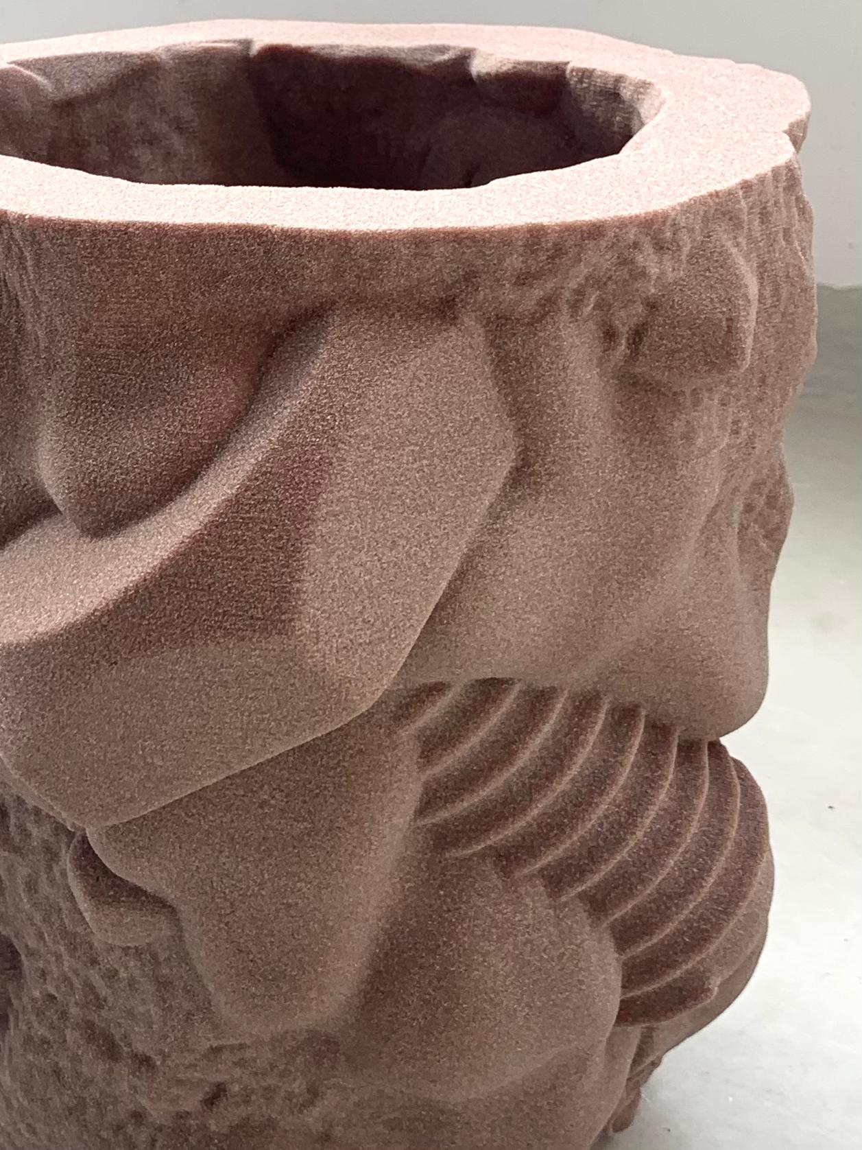 Post-Modern Sand Container Medium Sculptural Planter in Quartz Sand by Jacob Egeberg For Sale