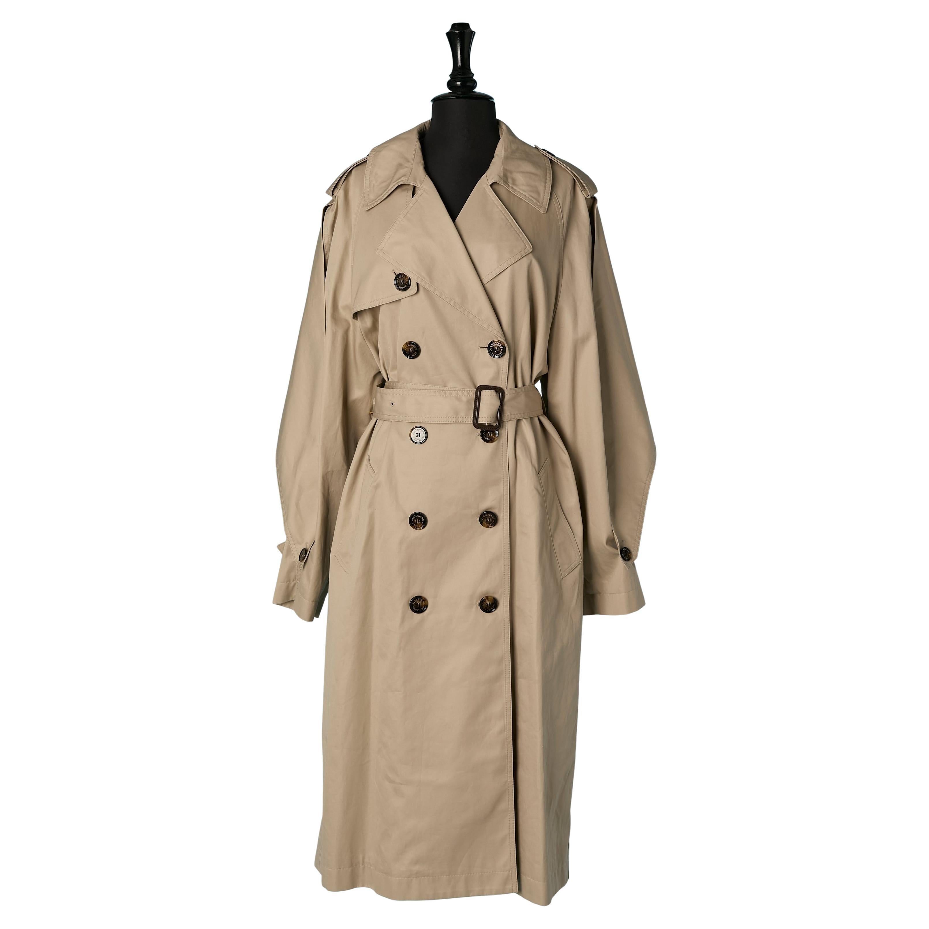 Sand cotton double-breasted Trench-coat ALEXANDRE VAUTHIER New with tag For Sale