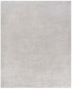 "Sand Dunes" Modern Abstract Light Gray Silk Rug by Doris Leslie Blau