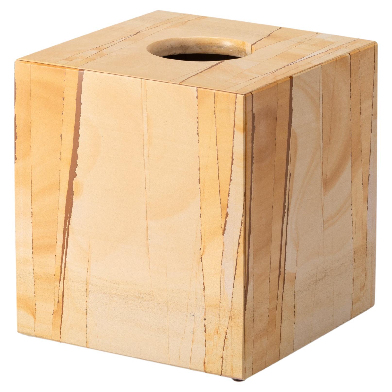 Quadratische Tissue-Box aus Sandmarmor