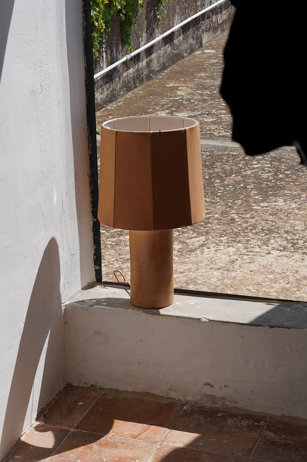 Sand Medium Sonora Linen Table Lamp by NASSI For Sale 5