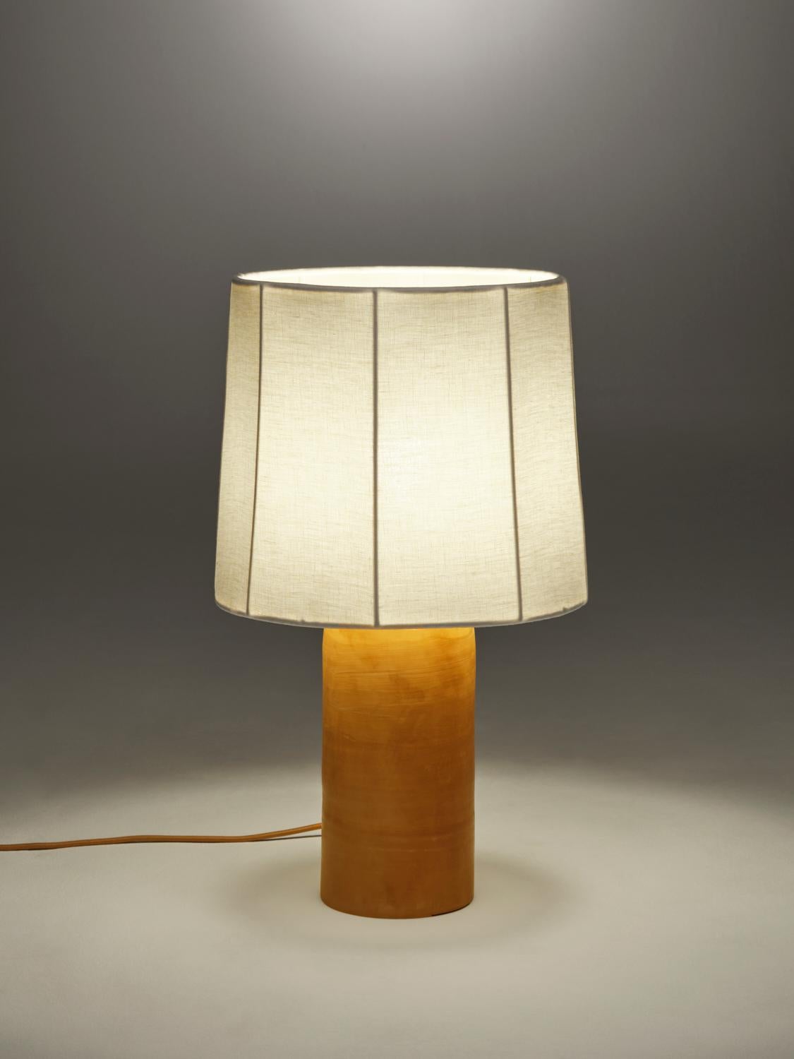 Italian Sand Medium Sonora Linen Table Lamp by NASSI For Sale