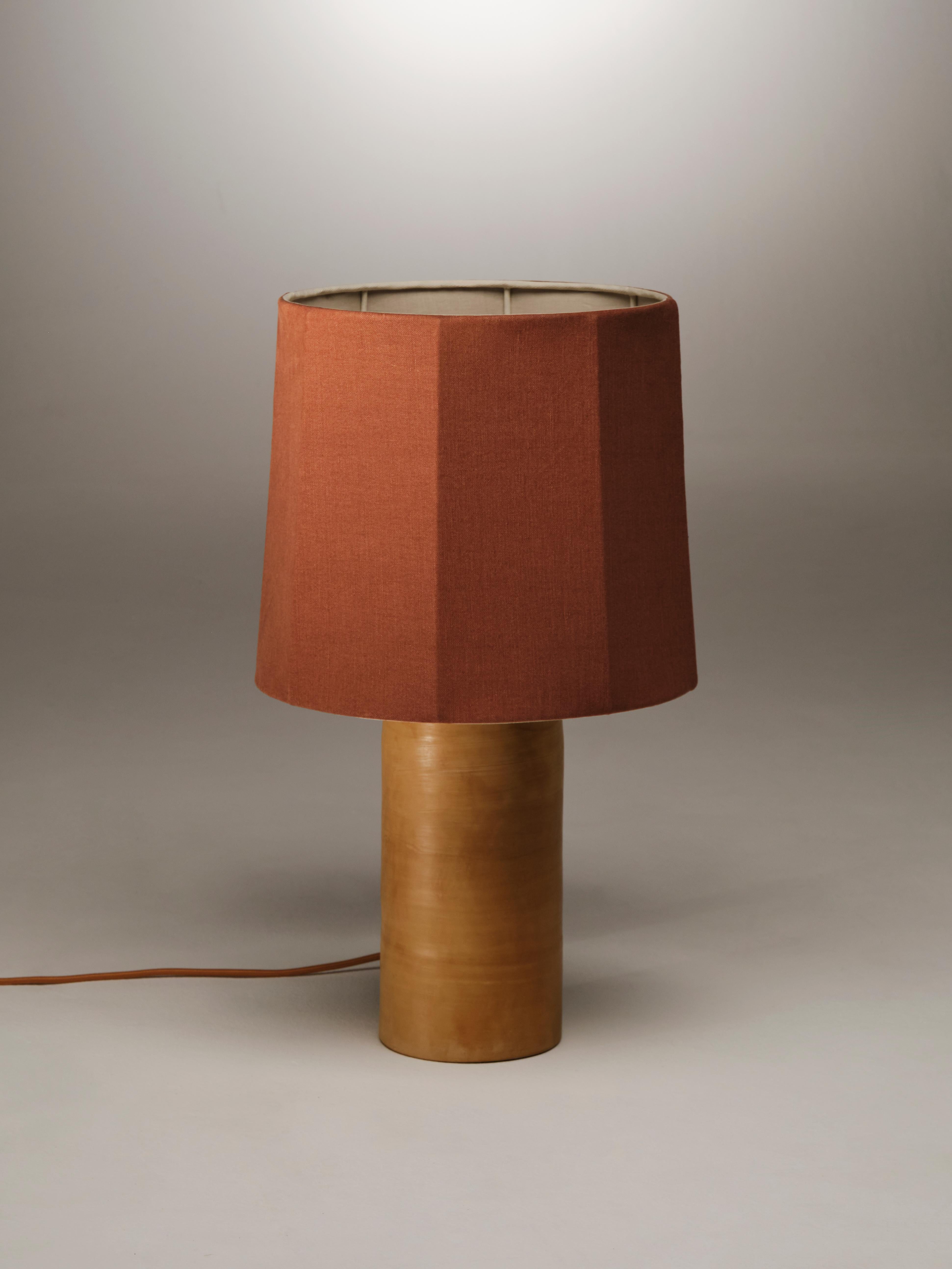 Clay Sand Medium Sonora Linen Table Lamp by NASSI For Sale