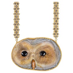 Sand Rose Owl Necklace
