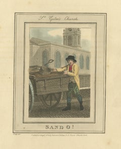 Sand Seller at Saint Giles's Church, Cries of London, 1804