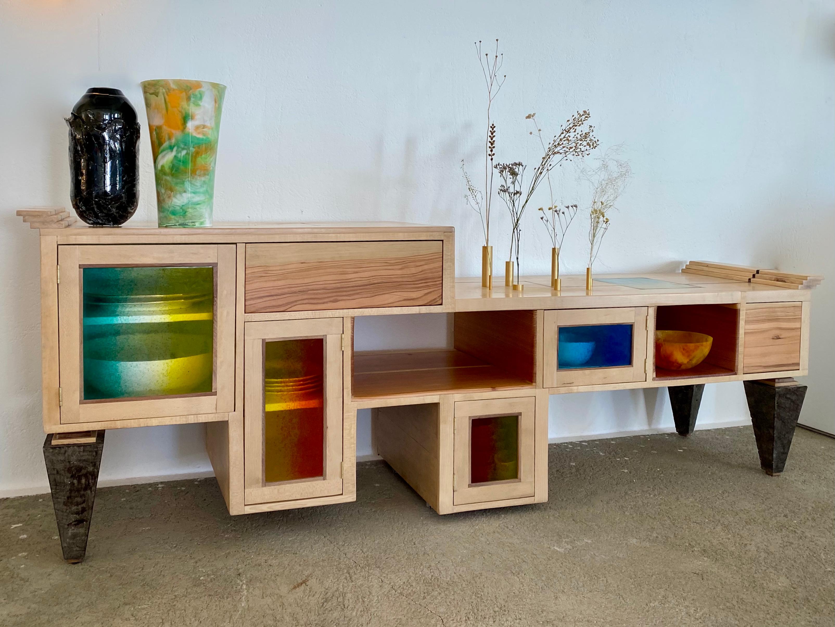 Sand Senses Cupboard in Wood by Hillsideout For Sale 5