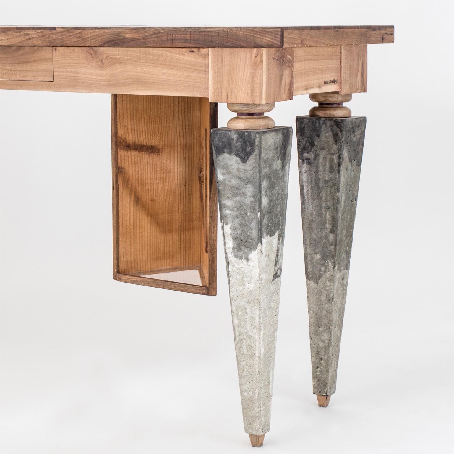 Art Glass Sand Senses Wood and Resin Console For Sale