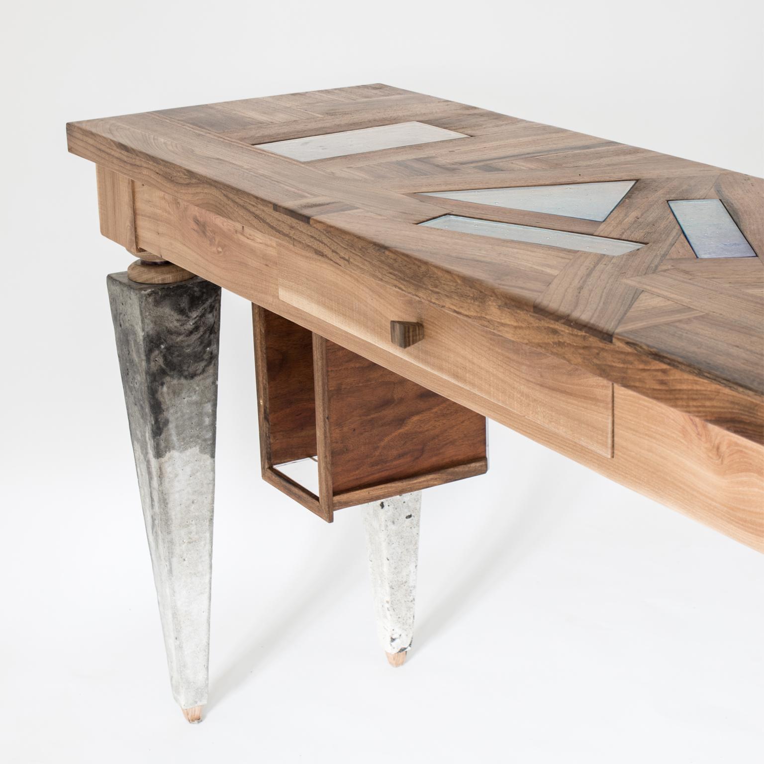 Sand Senses Wood and Resin Console For Sale 1