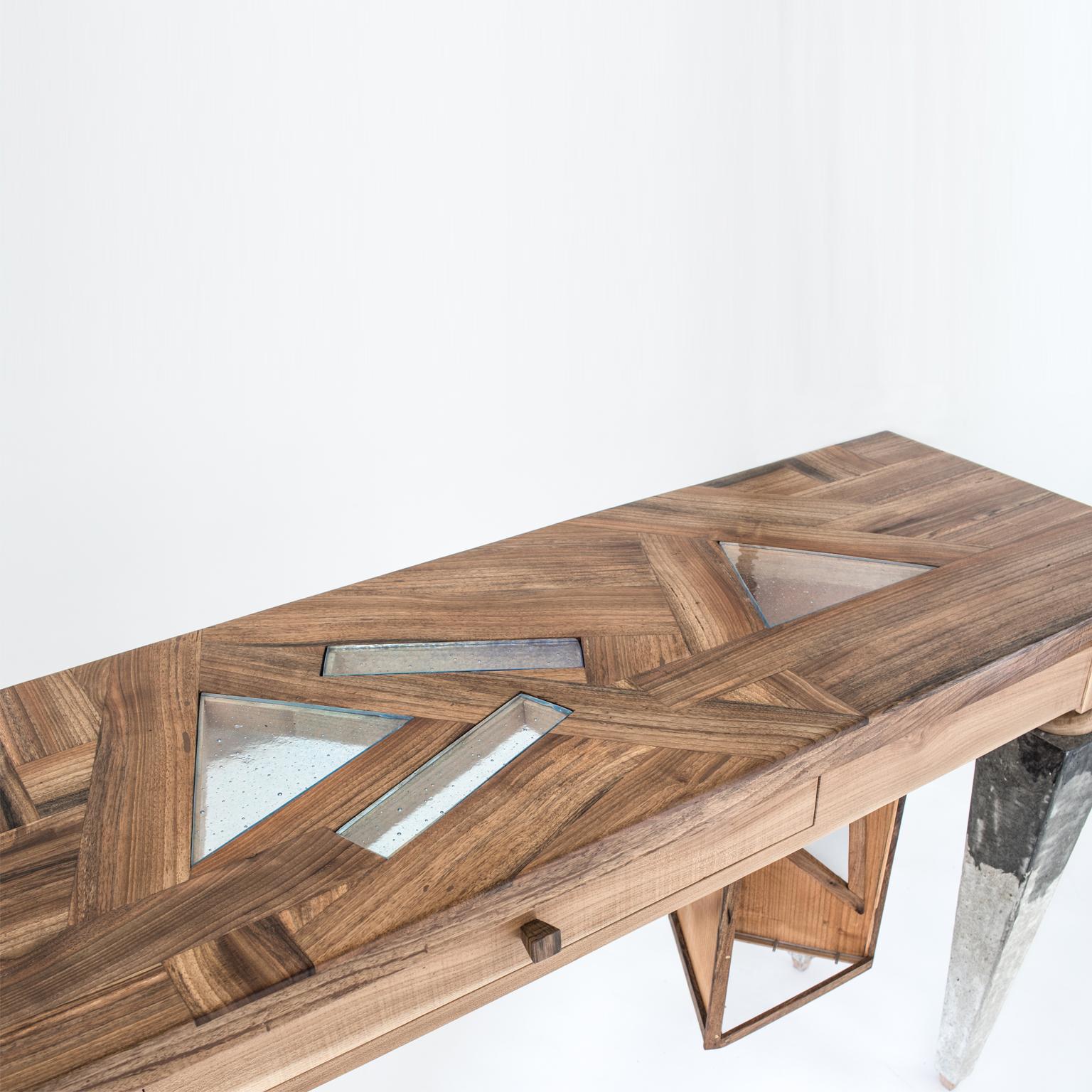 Sand Senses Wood and Resin Console For Sale 4