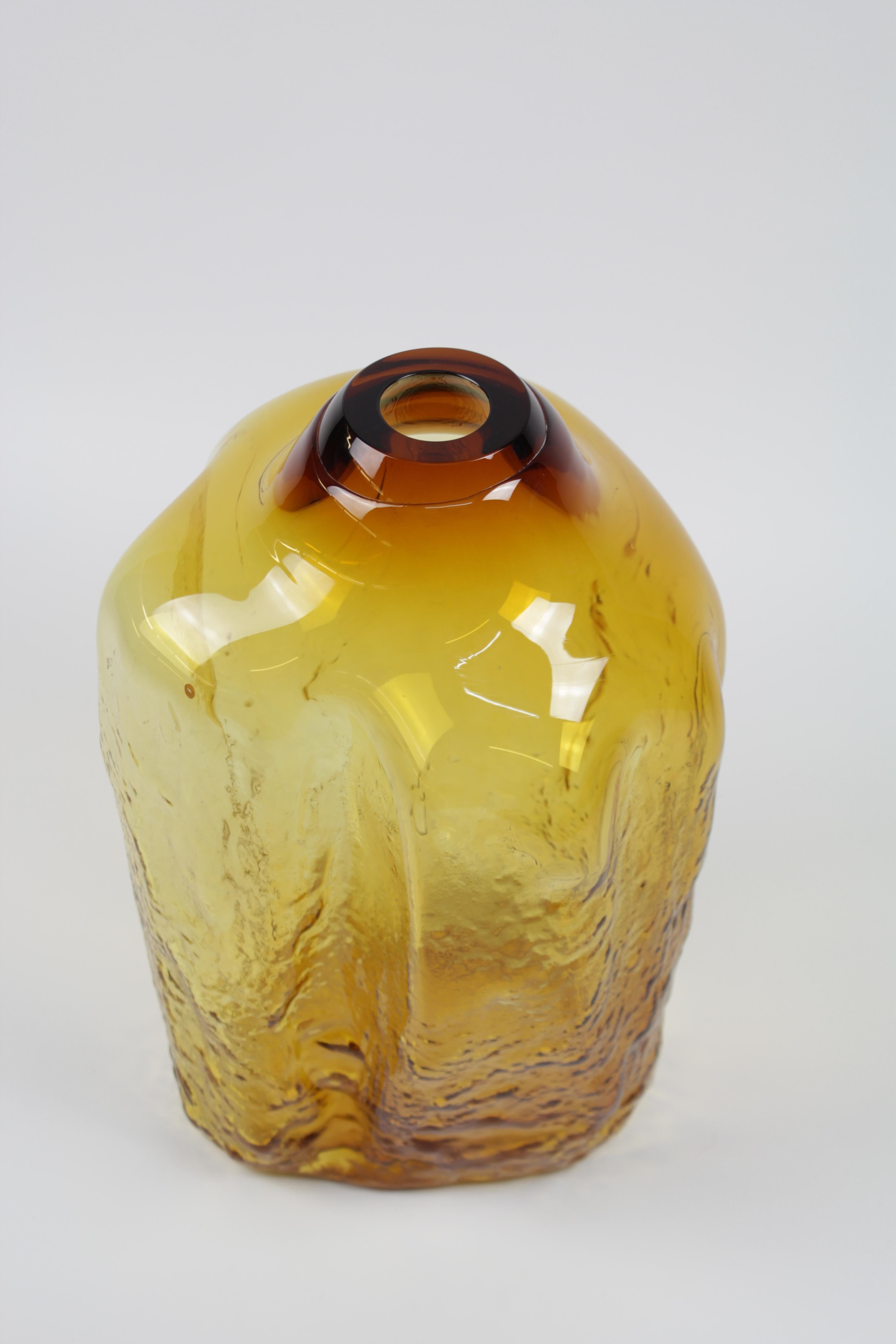 Sand Series, Brilliant Gold, Handmade Glass Object by Vogel Studio For Sale 2